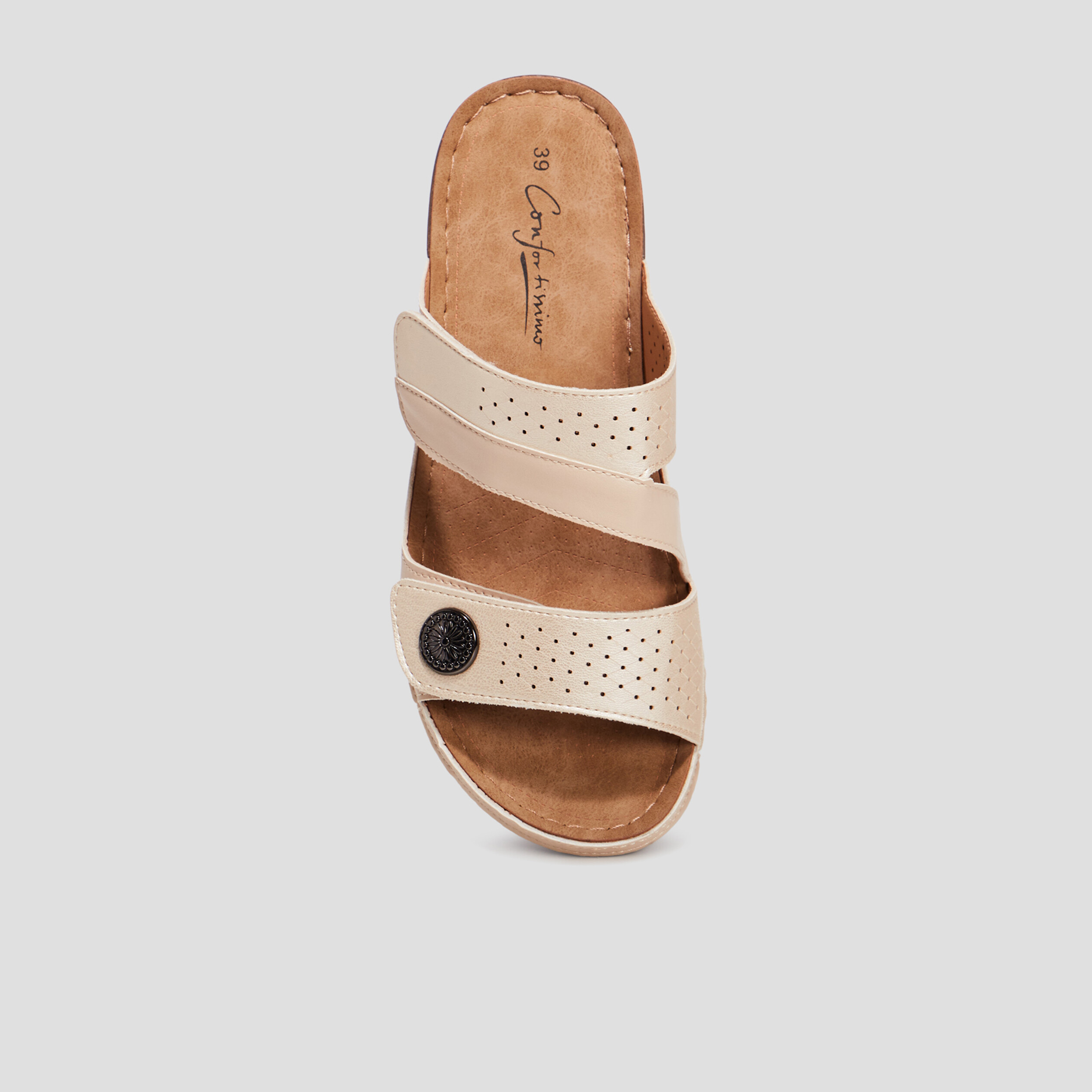 Mules Confort Velcro sable femme | La Halle