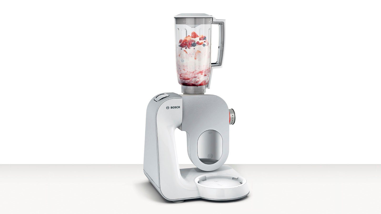 BOSCH Küchenmaschine CreationLine MUM58W20, 1000 W, 3,9 l Schüssel, vielseitig einsetzbar, Mixer, Durchlaufschnitzler, 3 Reibescheiben