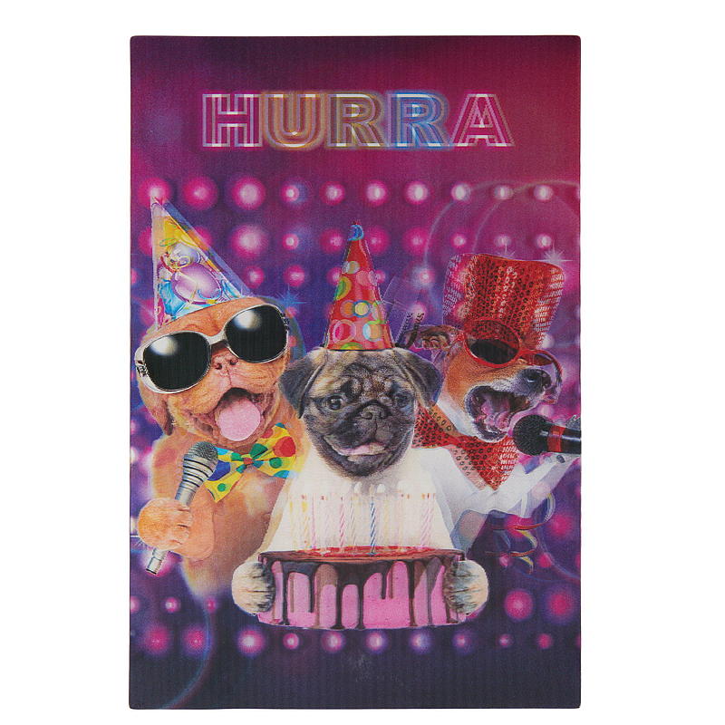 Kort 3D hurra, hunder