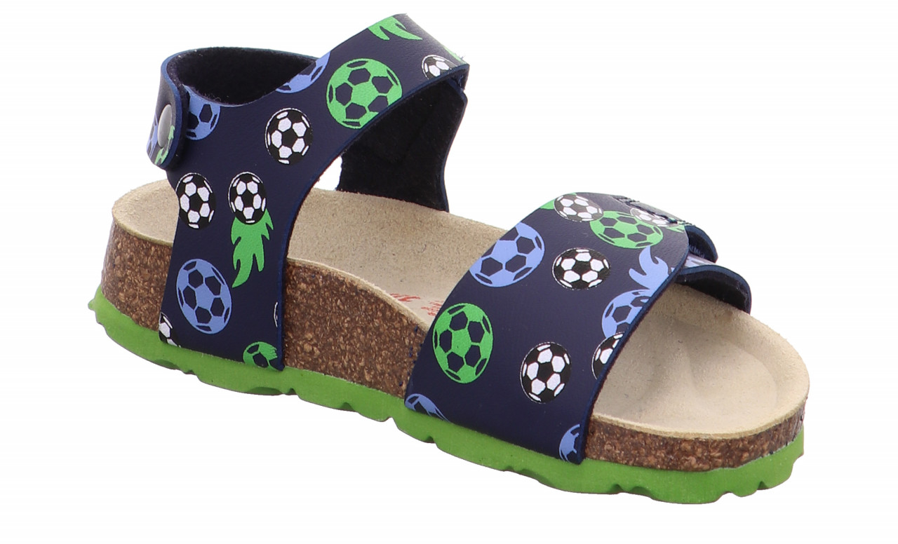 FUSSBETTPANTOFFEL - Blau/GrünSandale mit Klettverschluss