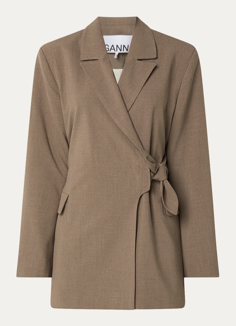 Ganni Blazer with tie belt and flap pockets