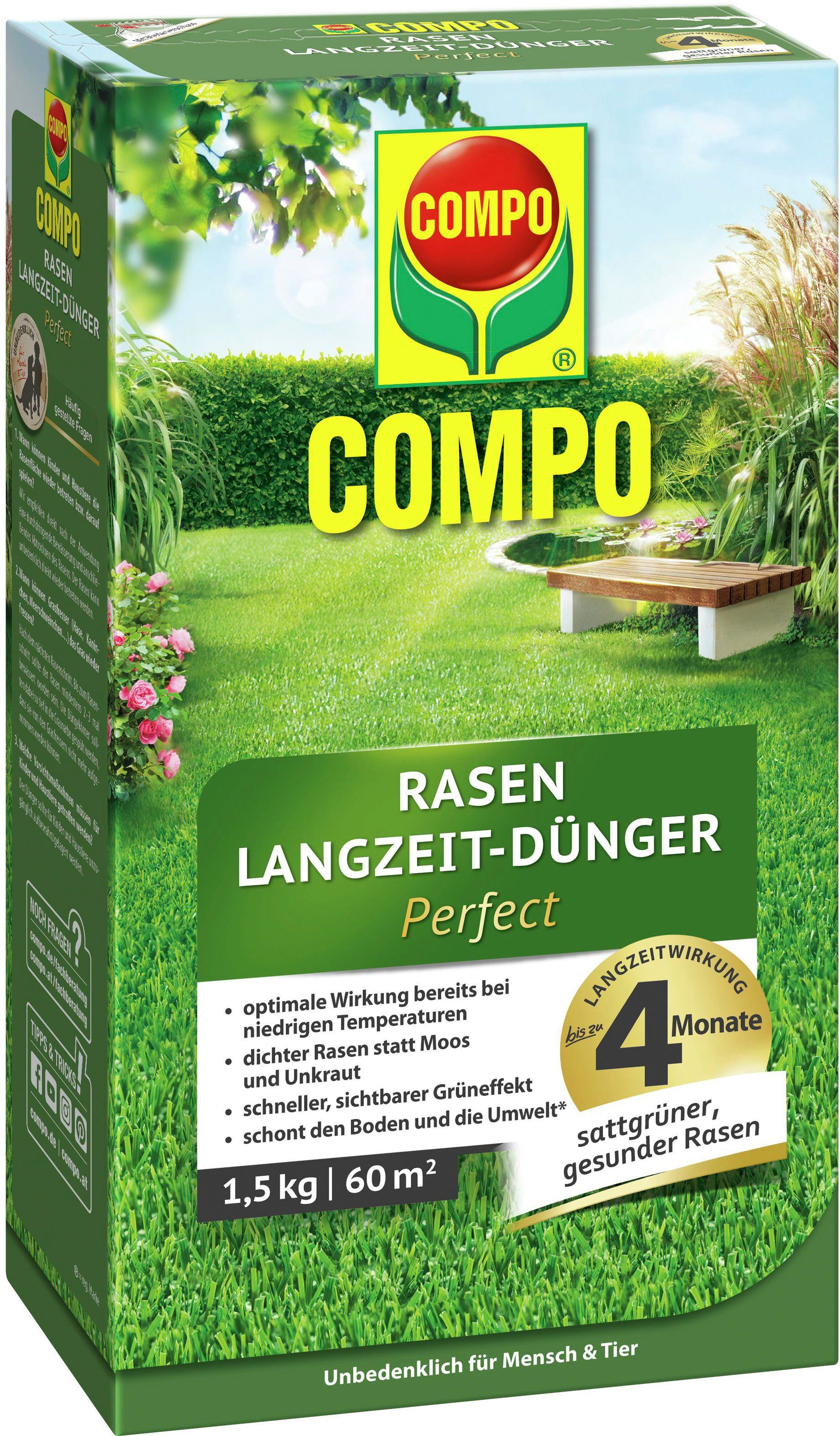 Compo Rasendünger Langzeit-Dünger Perfect, Granulat, 1,5 kg