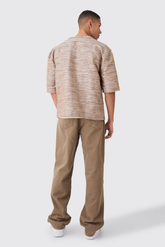 Kragenloses Oversize Bouclee-Hemd