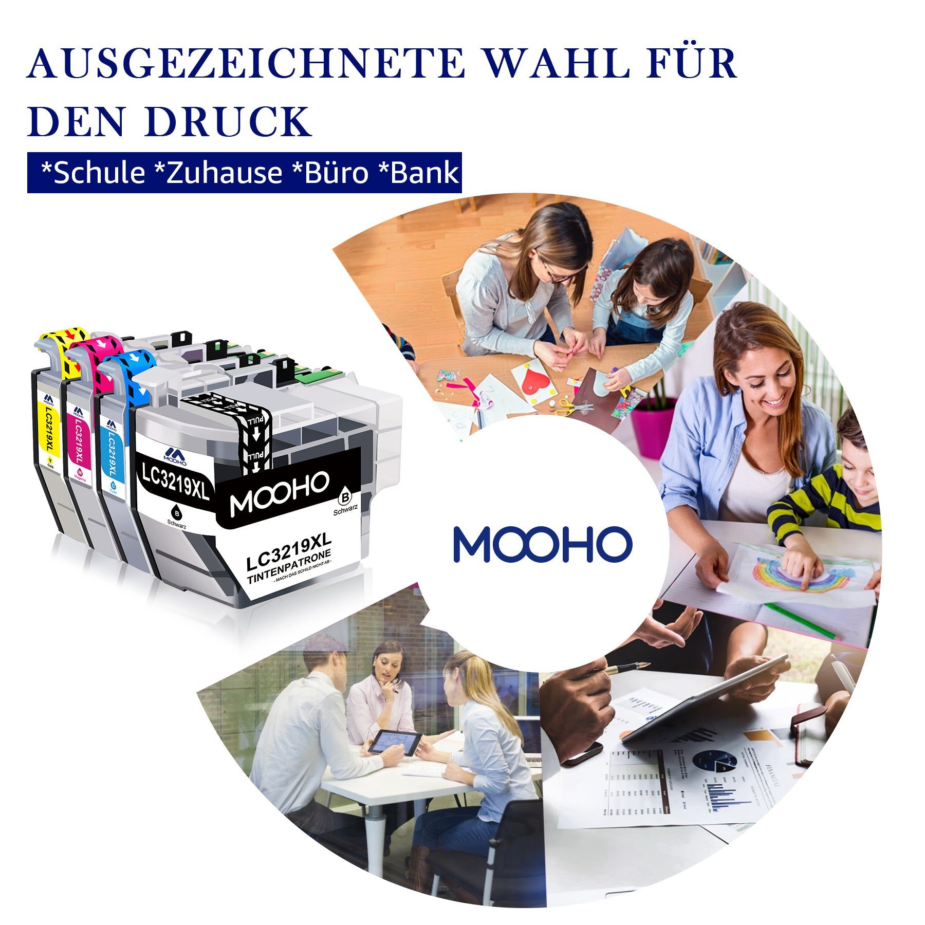 MOOHO 4er Multipack für LC3219 XL LC3219XL MFC-J5330DW J5335DW Tintenpatrone (J5730DW)
