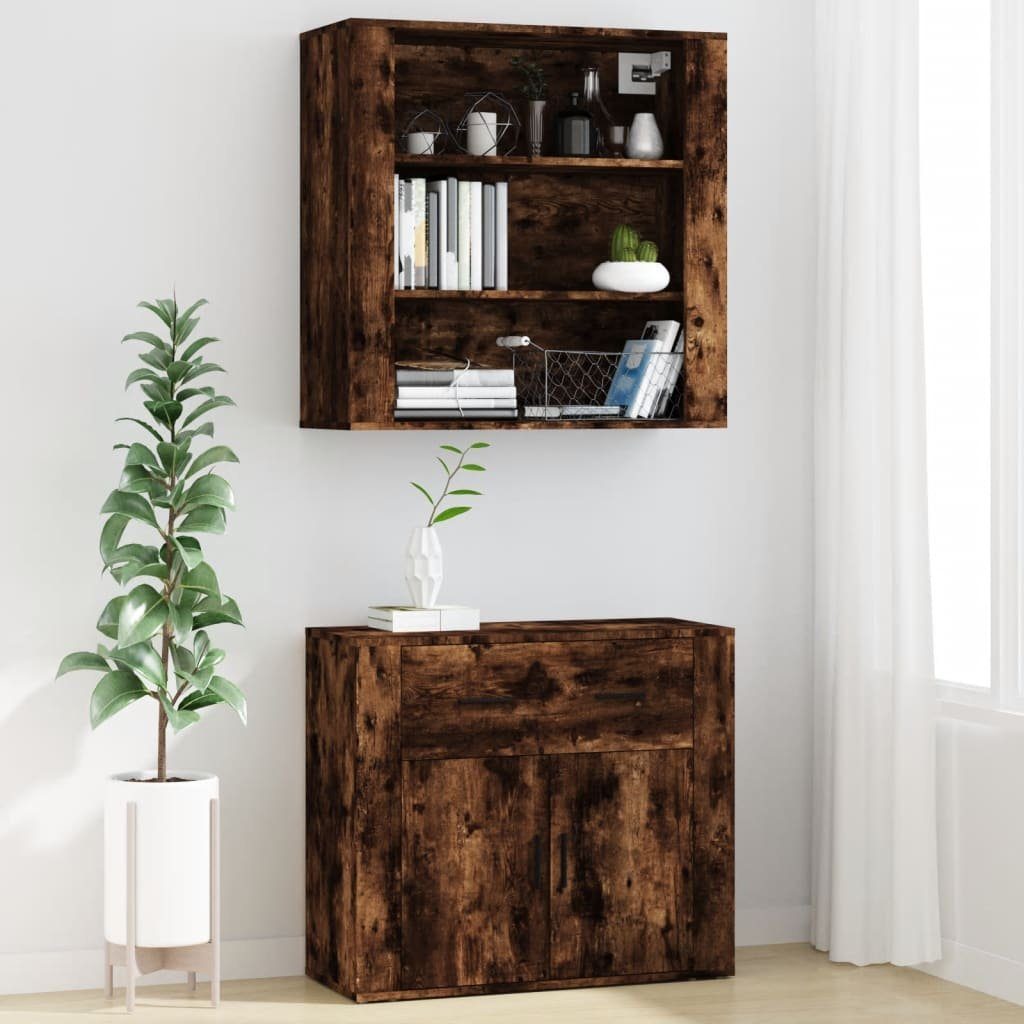 vidaXL Sideboard Highboard Räuchereiche Holzwerkstoff (1 St)