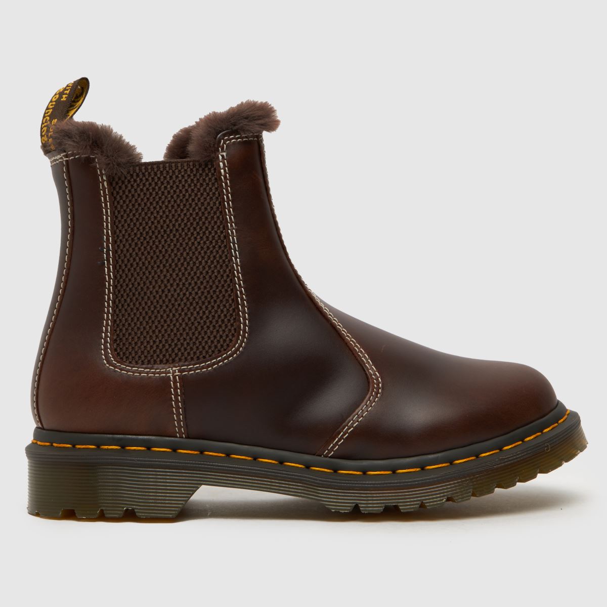 Dr Martens – 2976 Leonore – Bruna stövlar med pälsfoder