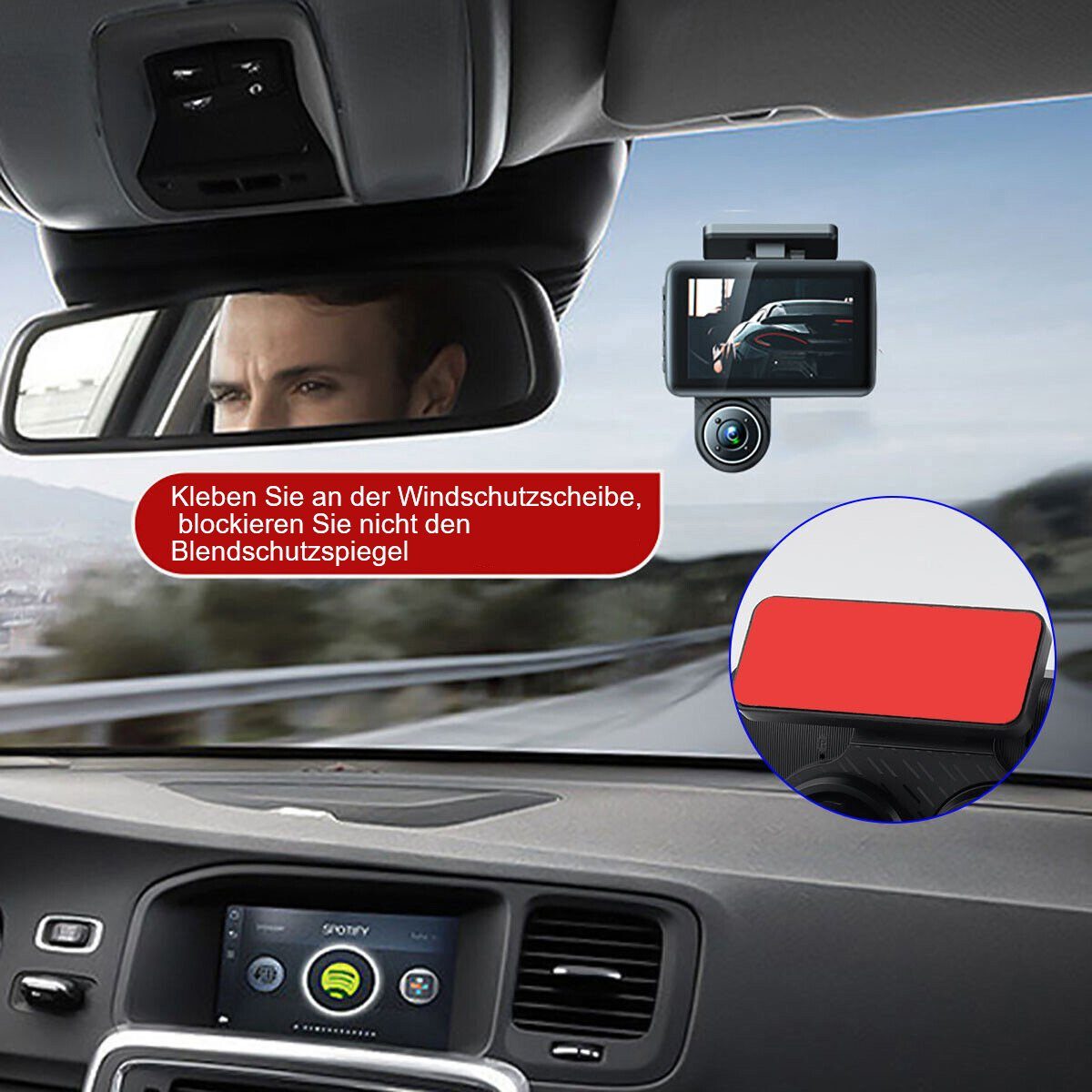 Yoyaxi 1080P HD Dual-Dashcam Dashcam (Auto-DVR-Videorecorder, G-Sensor, vorne und hinten, Kamera)