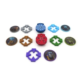 Tracker Holders & Faction Marks for Cloudspire – 13 Pieces