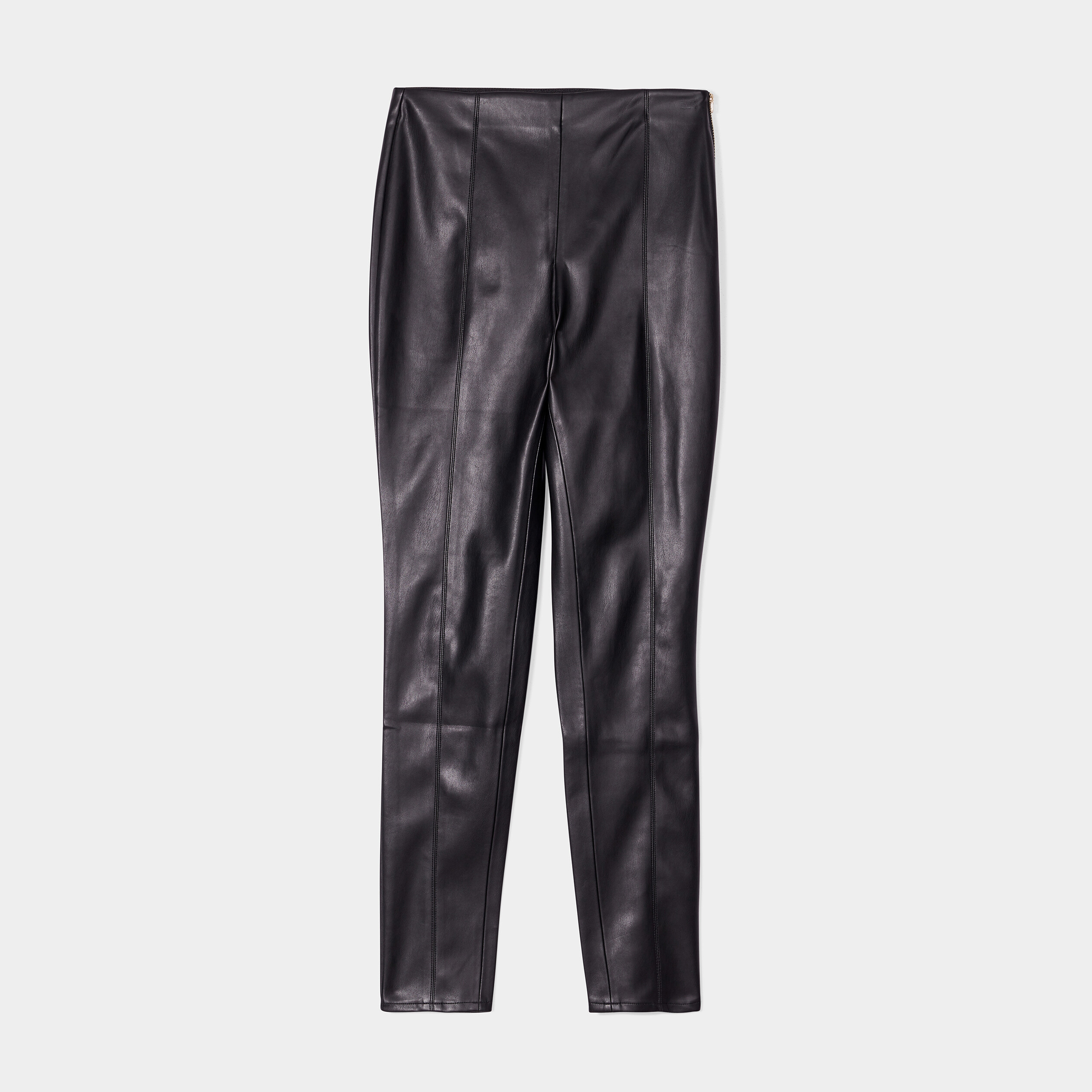 Pantalon jegging slim simili cuir noir femme | La Halle