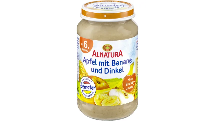 Alnatura Bio Apfel-Banane mit Dinkel, Babygläschen (ab 6. Mon.) 190 g