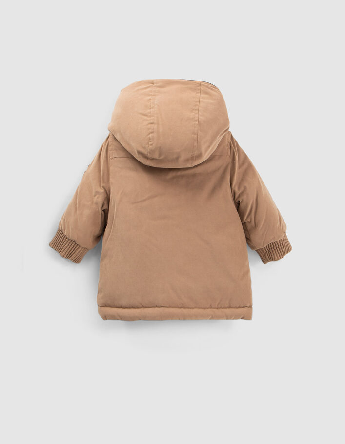 Parka camel fourrée à capuche bébé garçon
