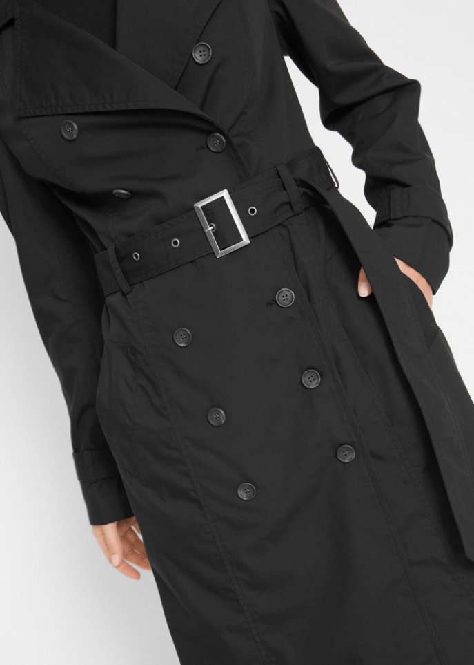 Long-Trenchcoat mit Taillengürtel