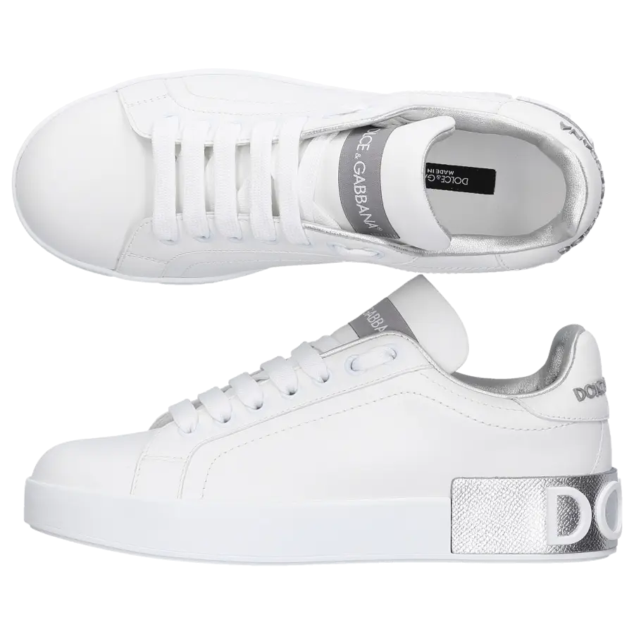Dolce & Gabbana - Sneaker low PORTOFINO Nappaleder - weiß