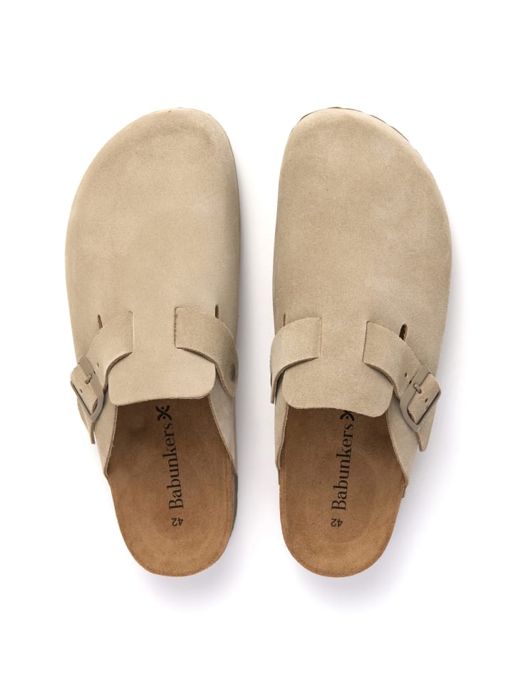 babunkers Pantoletten  in khaki günstig kaufen