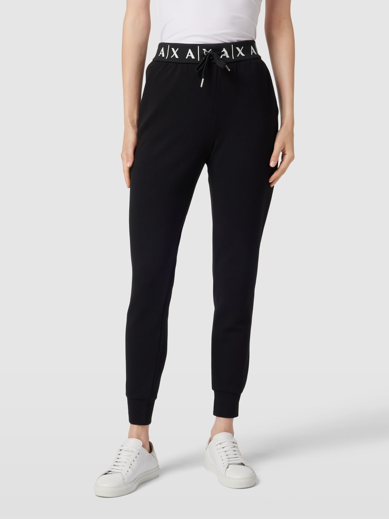 Sweatpants mit Label-Stitching in schwarz