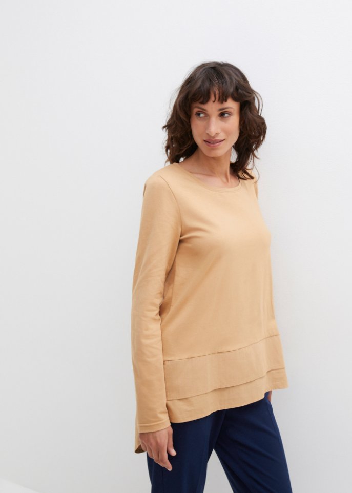 Longshirt mit Bluseneinsatz