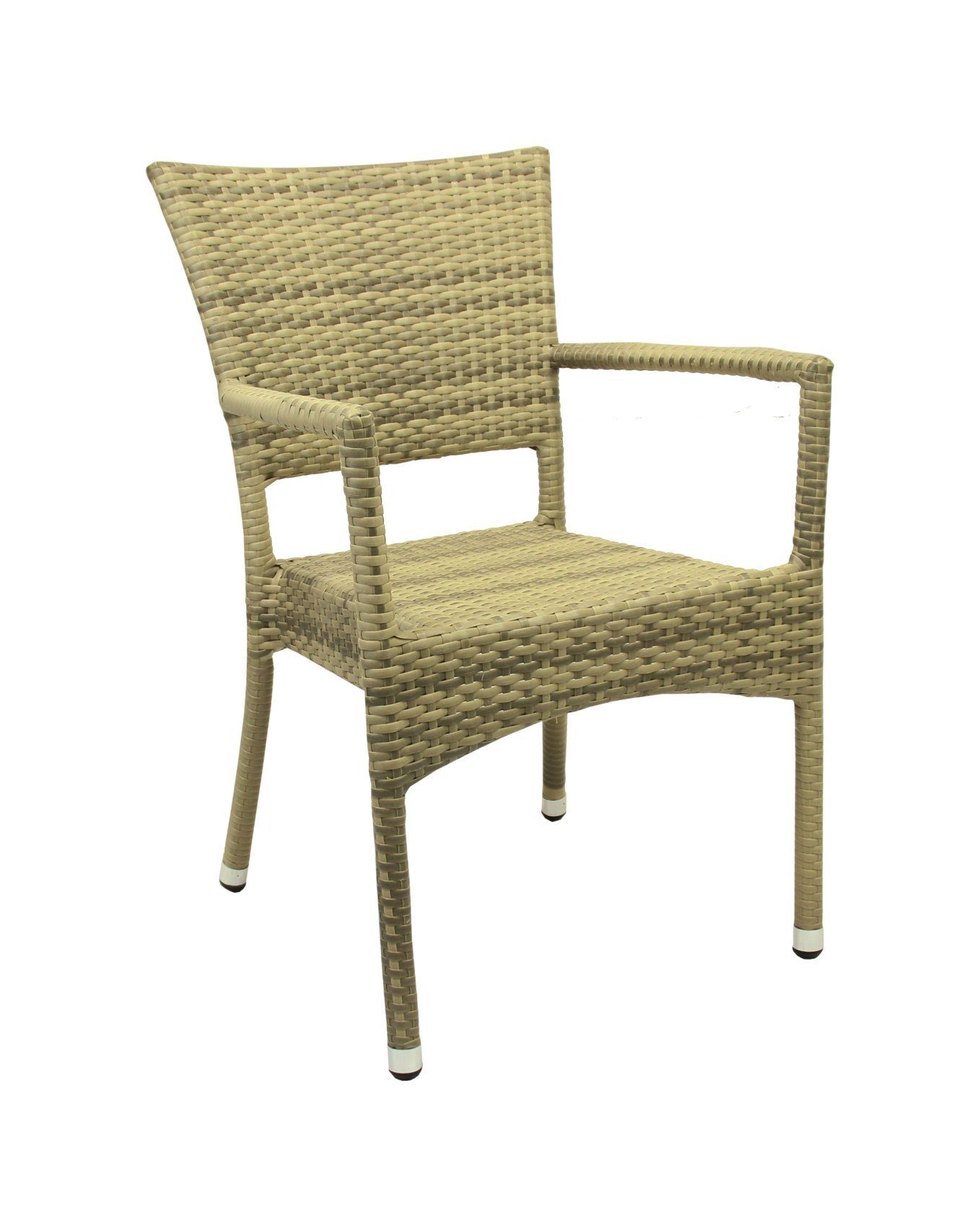 Konway Stapelstuhl ROM (4 St), 4x KONWAY® ROM Stapelsessel Elfenbein Premium Polyrattan Sessel