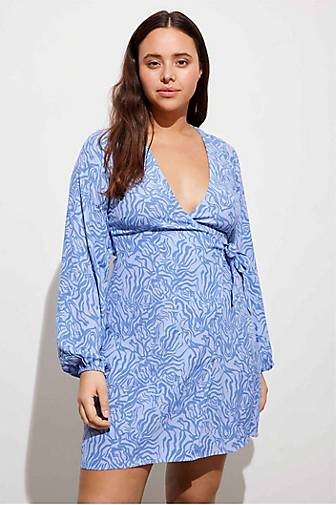 Envii Damen Wickelkleid ENKELLY LS DRESS AOP 6696