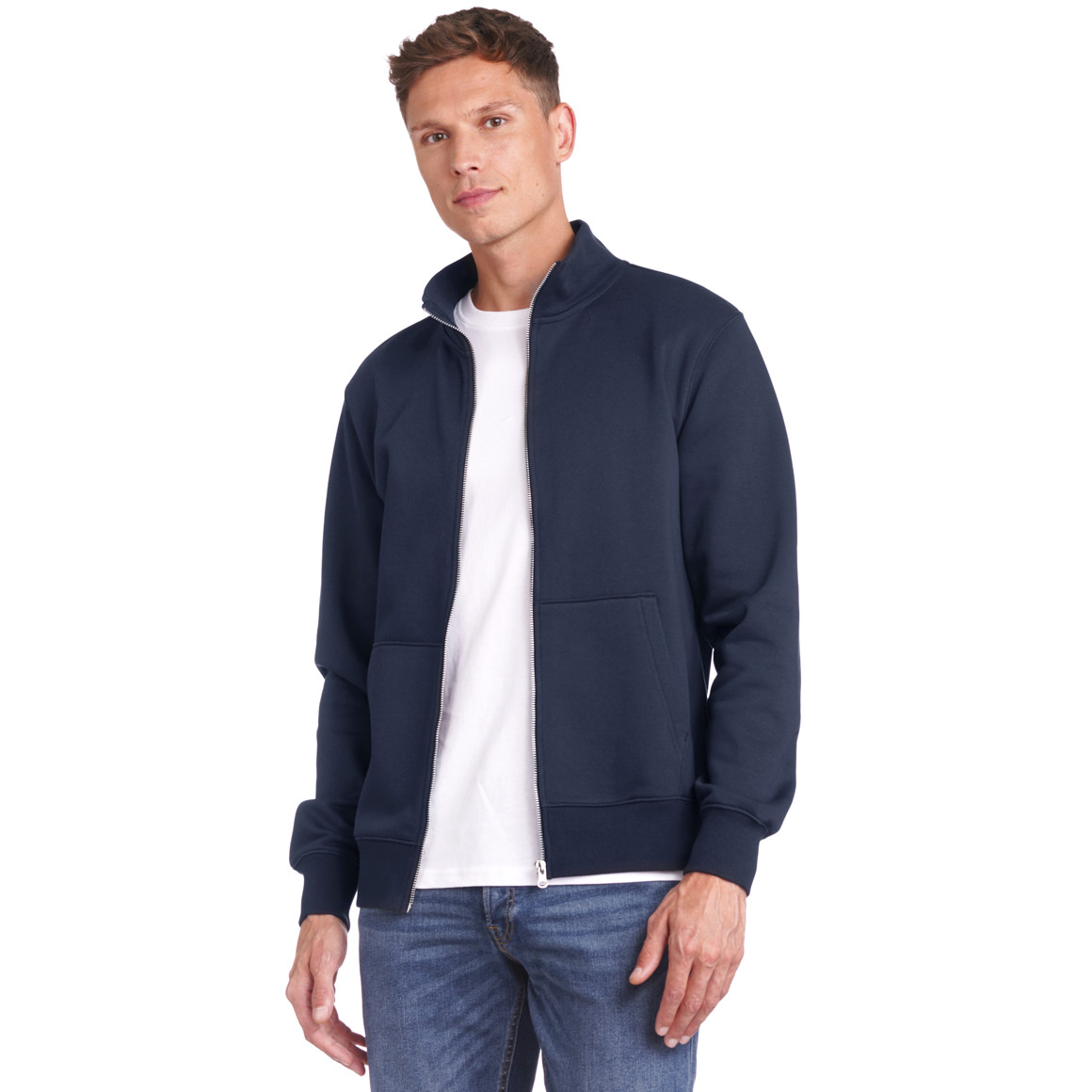 Herren Sweatjacke mit Stehkragen