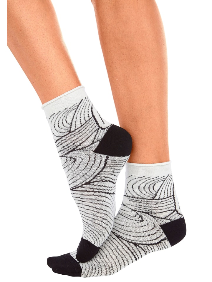 H.I.S Kurzsocken in schwarz-weiß-gemustert günstig kaufen