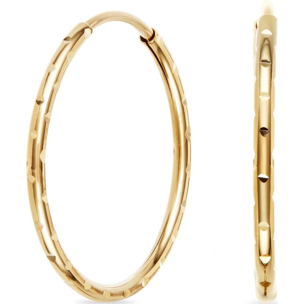 FAVS Créoles 375 Or jaune Boucles d'oreilles
