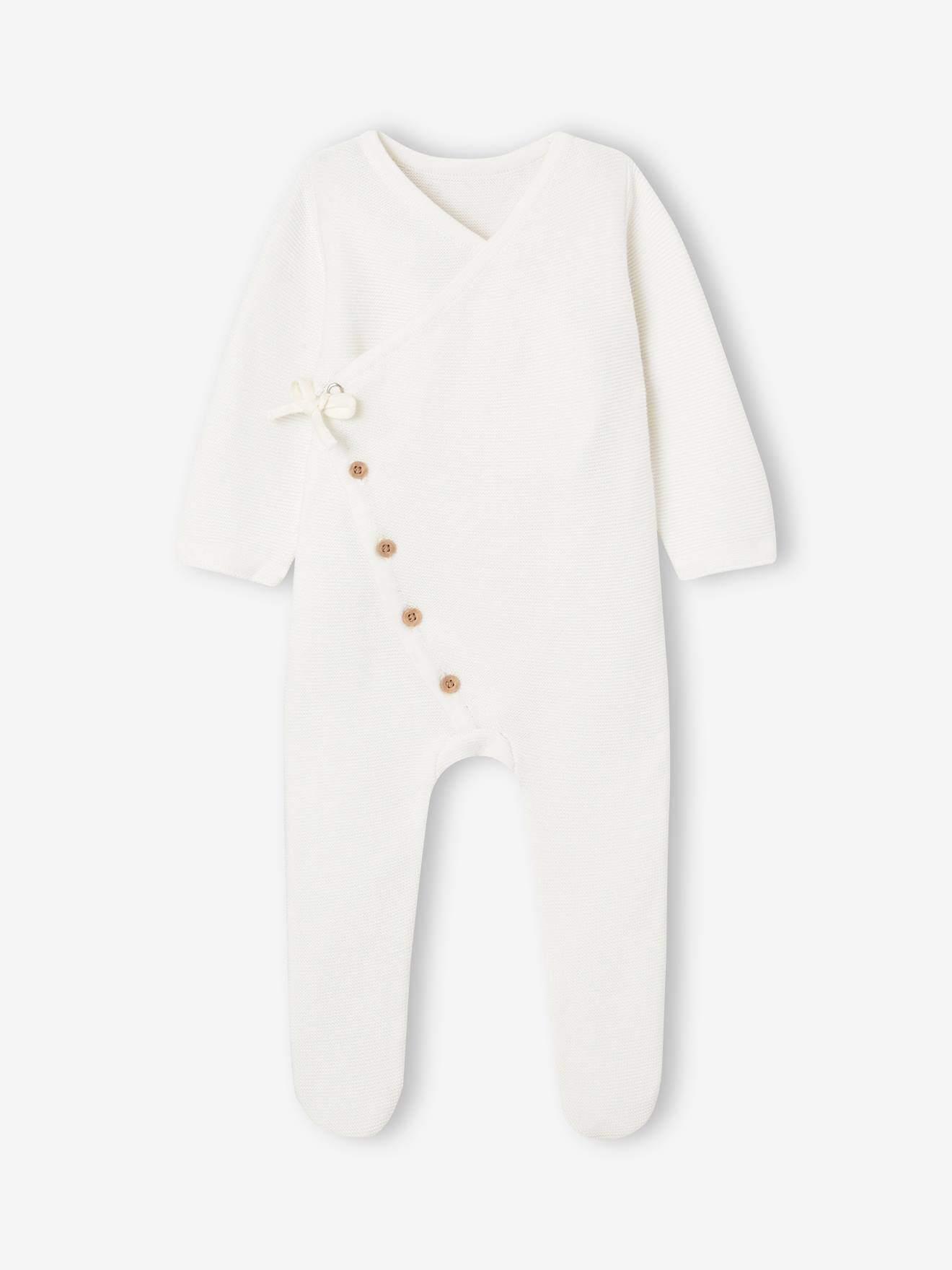 Vertbaudet Baby Geschenk-Set: Overall & Mütze Oeko-Tex - wollweiß
