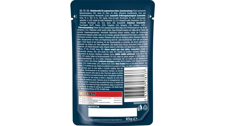 PURINA GOURMET Perle Duetto mit Huhn & Rind 85 g