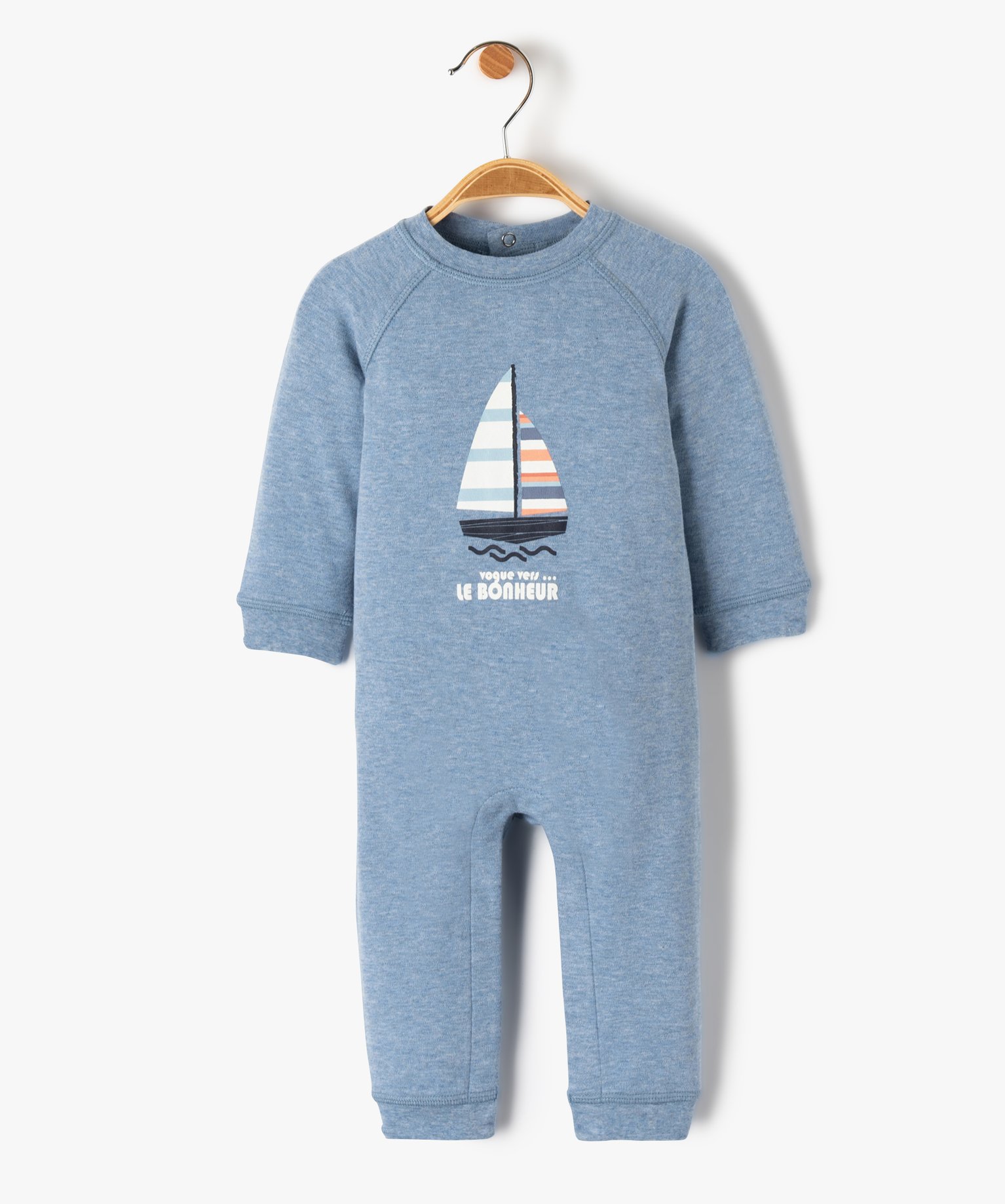 Pyjama sans pieds bébé en jersey bleu | GEMO