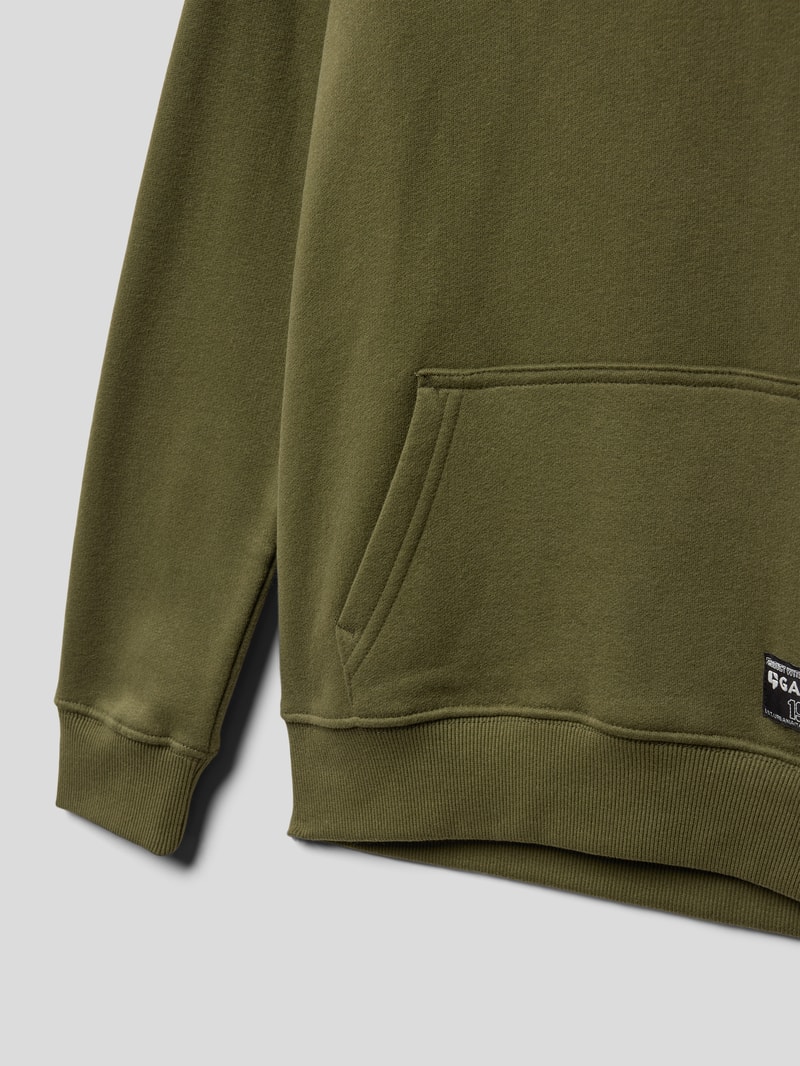 Hoodie im Used-Look in khaki