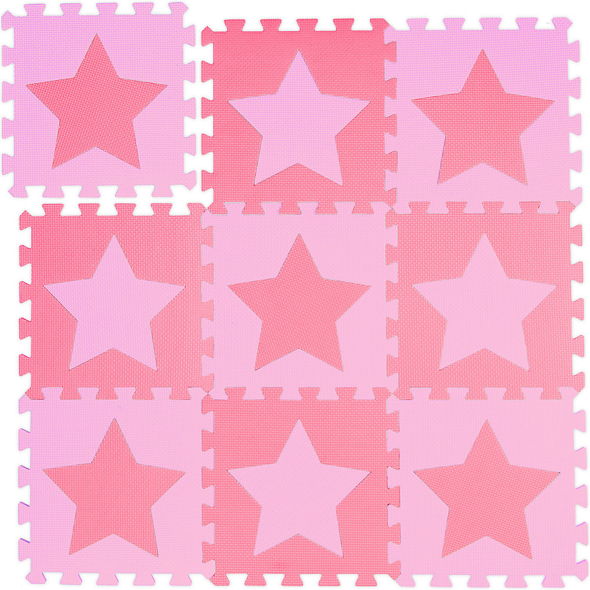 9 x Puzzlematte Sterne rosa-pink