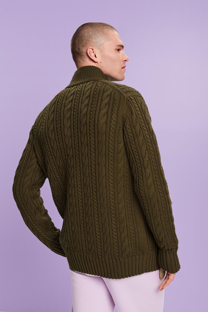 Zopfstrickcardigan aus Bio-Baumwolle