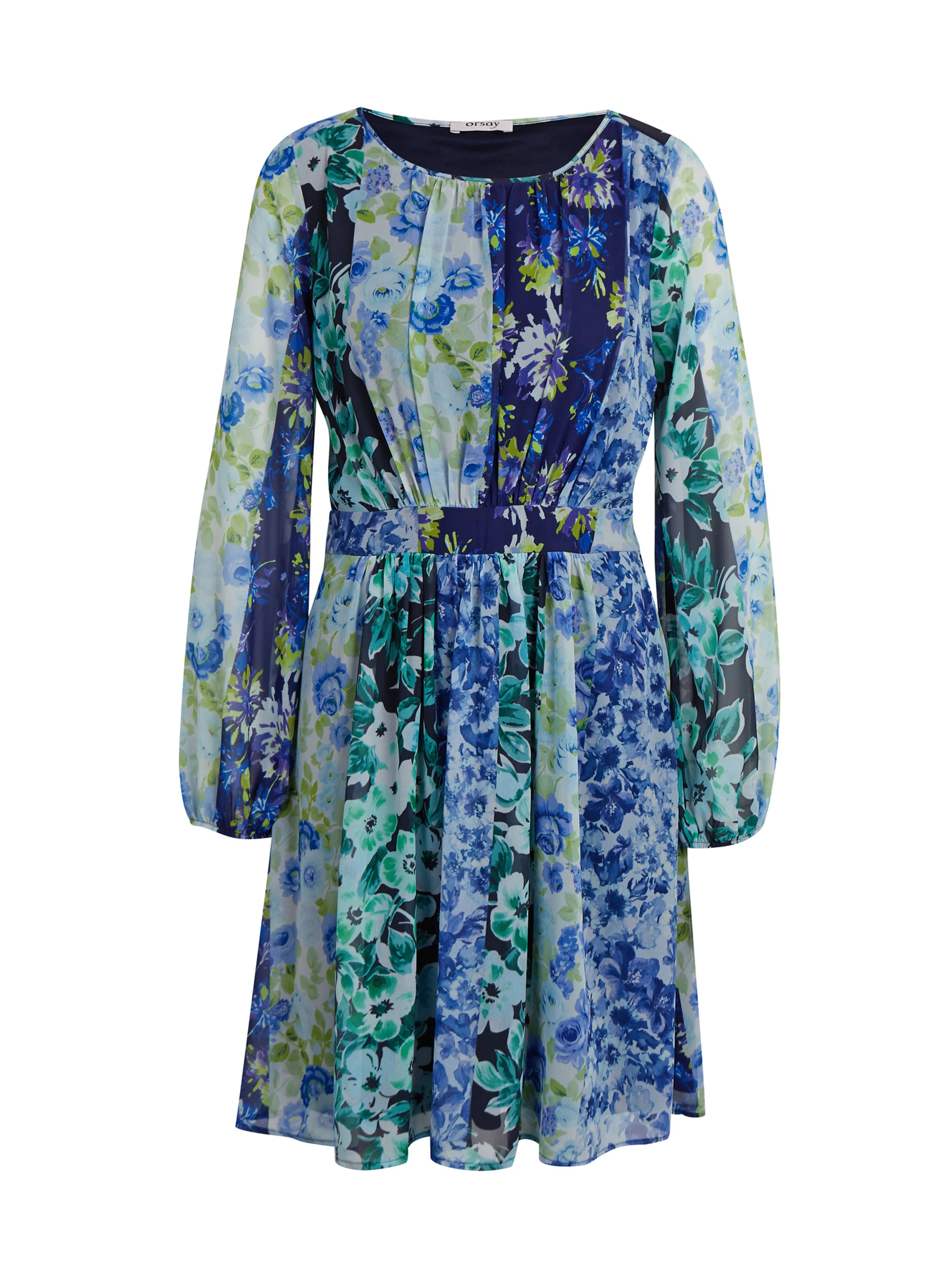 Blaues geblümtes Damenkleid ORSAY