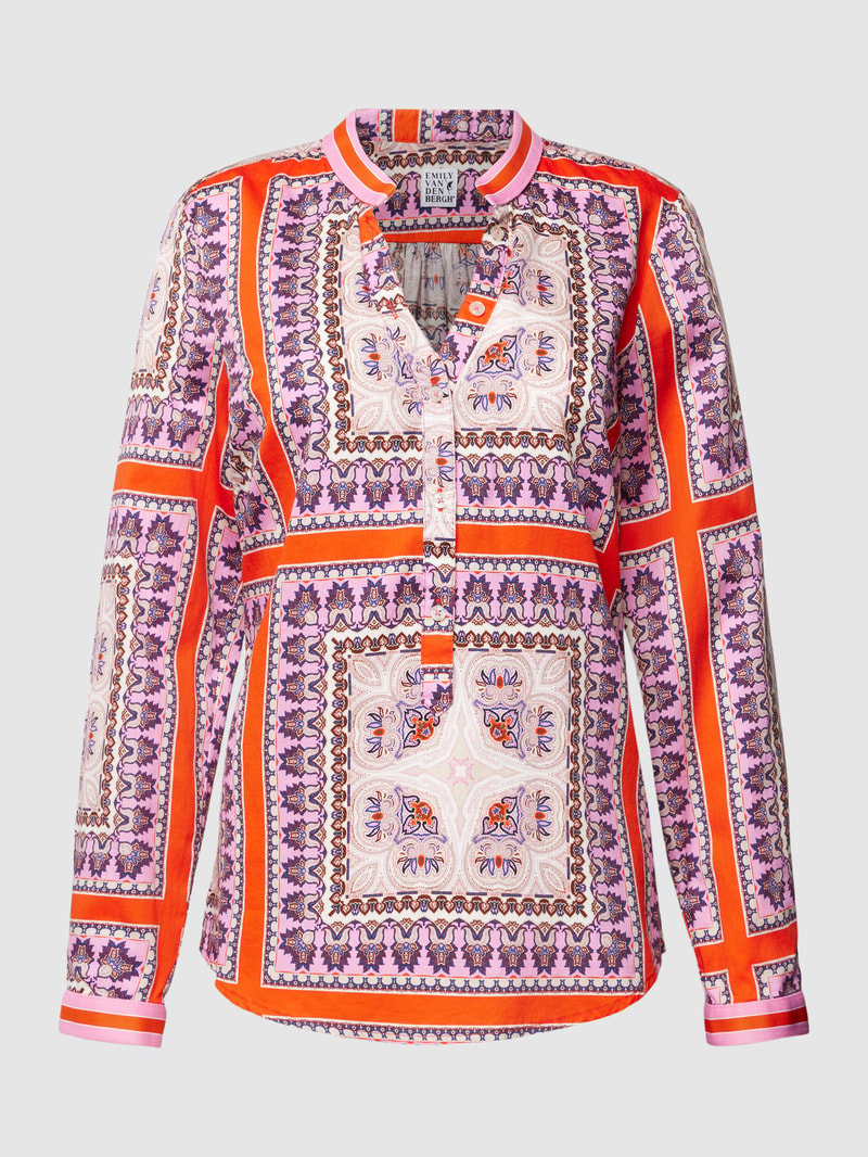 Blusenshirt aus reiner Baumwolle Modell 'Bandana' in orange