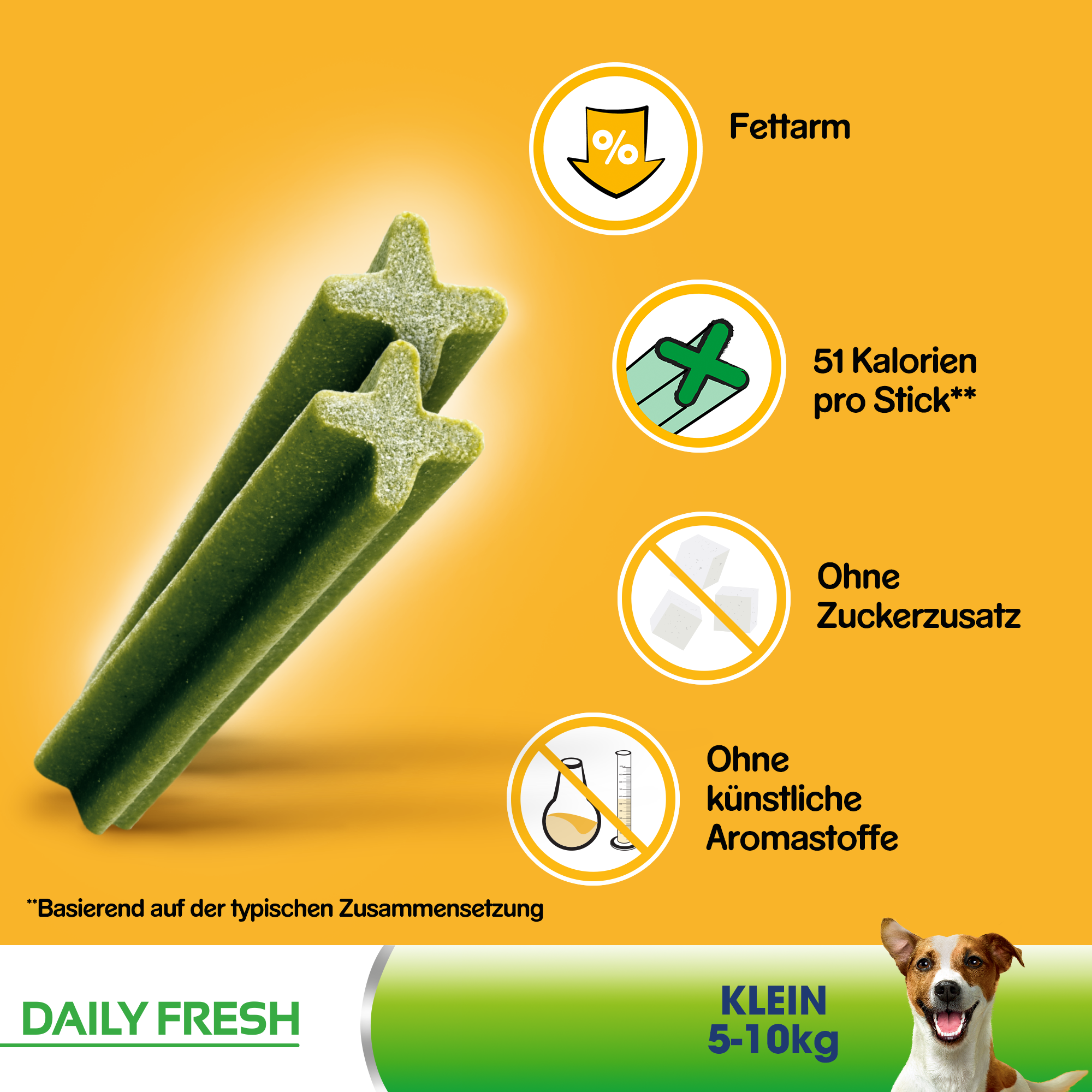 Pedigree Snacks Pedigree Zahnpflege Dentastix Daily Fresh Multipack Mini, 5-10kg, 35x
