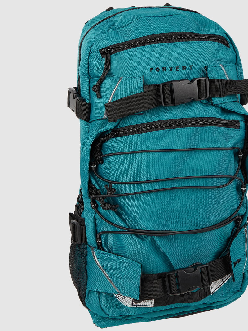 Rucksack mit Label-Details Modell 'LOUIS' in dunkelgrün