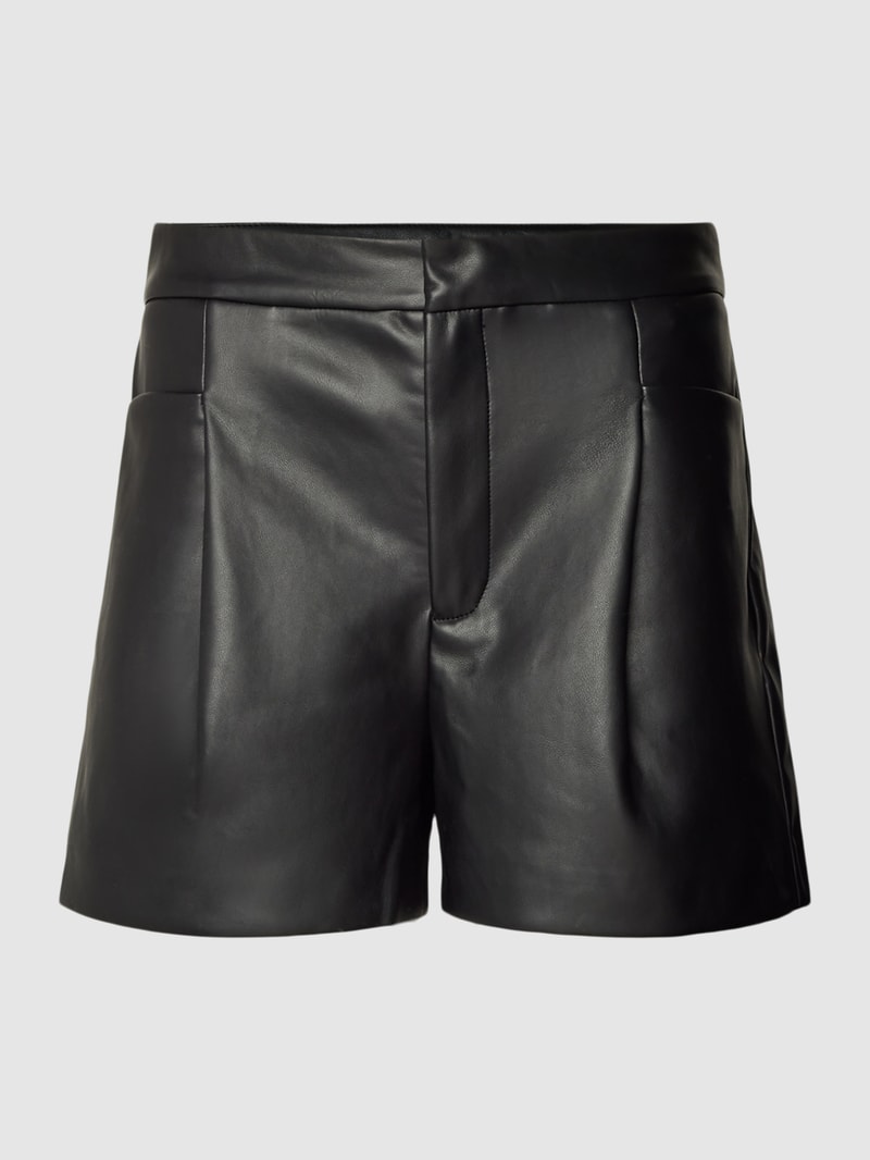 Shorts in Leder-Optik mit Gesäßtaschen in black