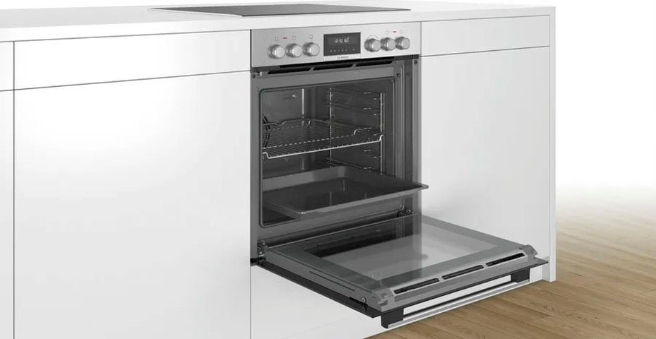 BOSCH Elektro-Herd-Set HND671OS61, mit 1-fach-Teleskopauszug, Hydrolyse
