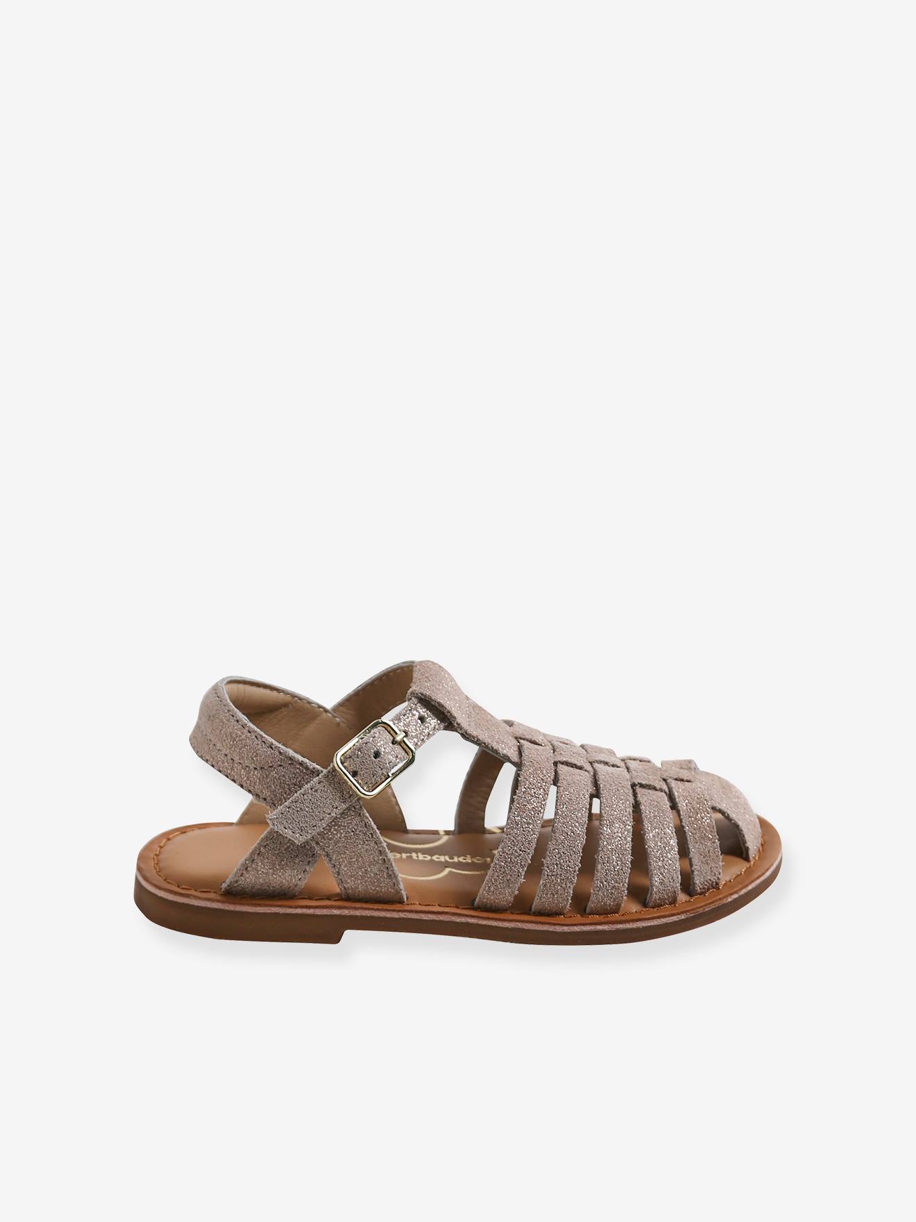Vertbaudet Kinder Sandalen mit Anziehtrick - gold