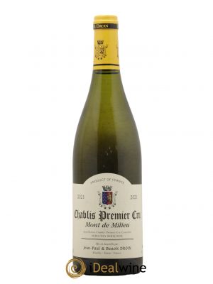 Chablis 1er Cru Mont de Milieu Jean-Paul & Benoît Droin (Domaine)  2021 - Lot de 1 Bouteille