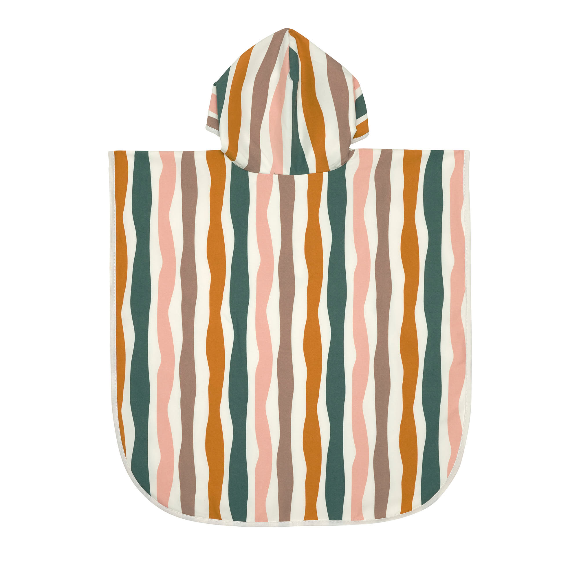 UV Badeponcho Kinder - Wellen, Rosa Weiß