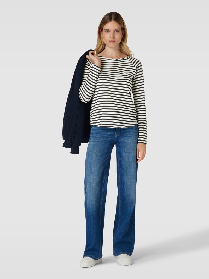 Longsleeve mit Streifenmuster in marineblau