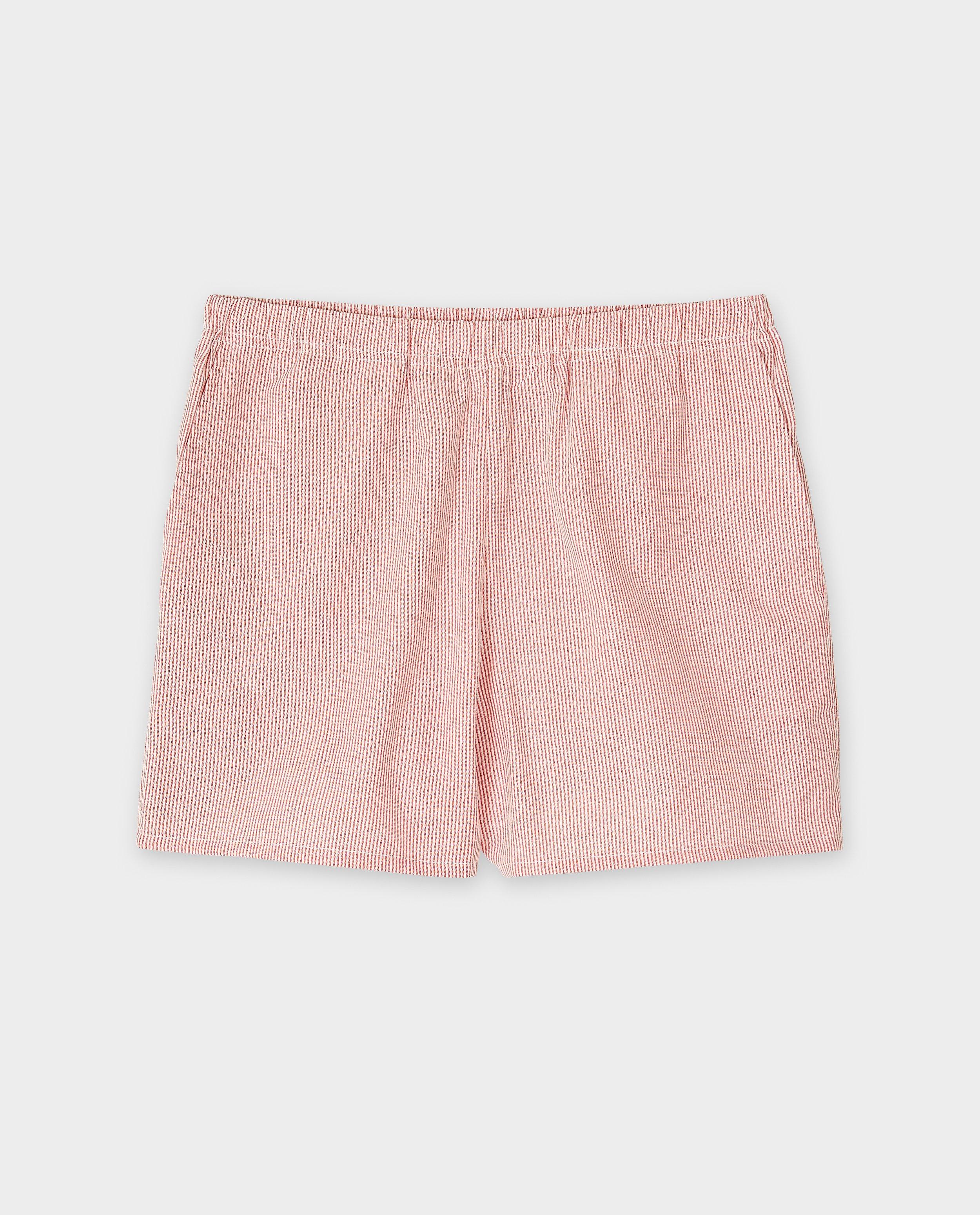Pantaloni scurți Grunt cu dungi fine roz deschis