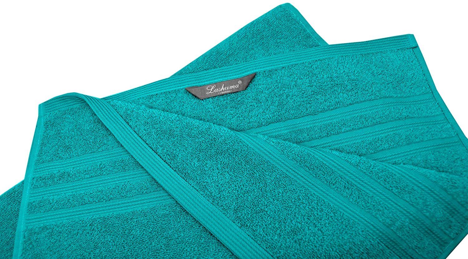 Lashuma Handtuch Set London, Frottee, (2-tlg), Grüne Baumwollhandtücher kuschelig 50x100 cm