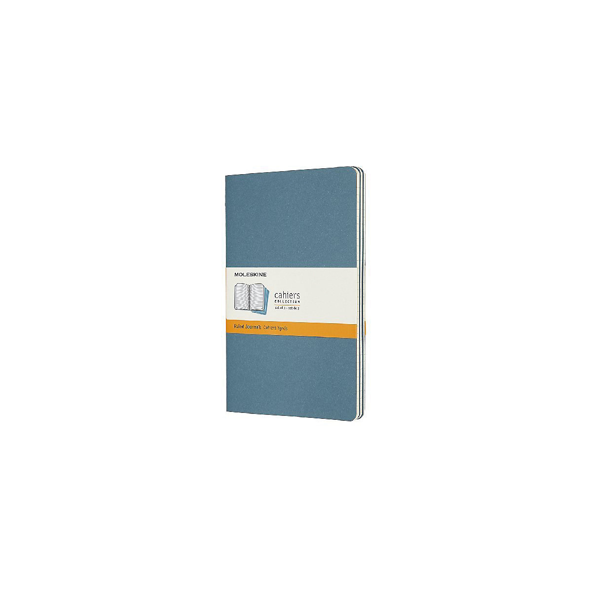 Moleskine Cahier Notizhefte Liniert, Large, A5, Kartoneinband, 3er Set, Lebhaftes Blau
