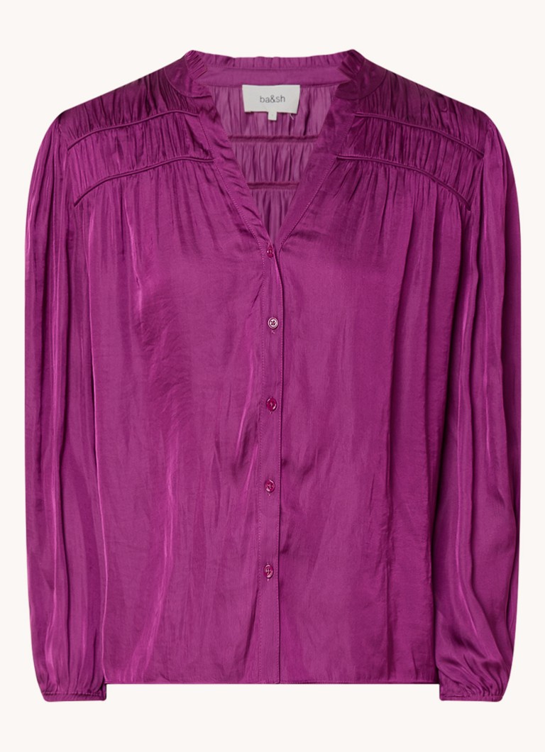ba&sh Cessia satin blouse with V-neck