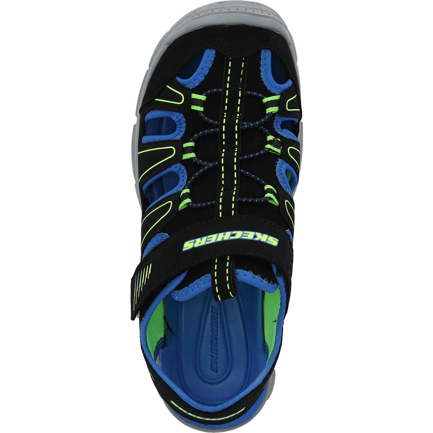 Skechers 406520L, Sandaletten, Kinder, black/blue & lime