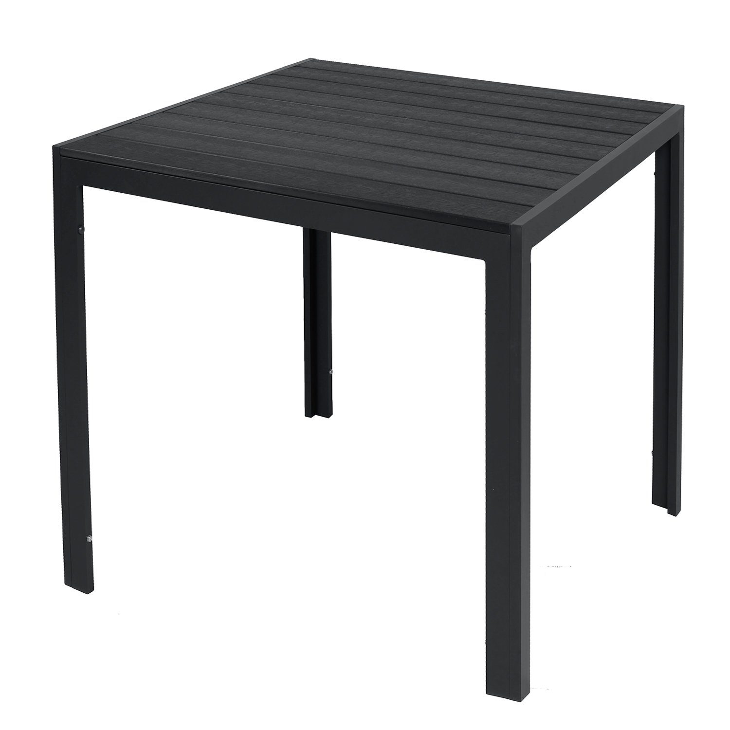 Mojawo Essgruppe Gartengarnitur Sitzgarnitur 5-teilig 90x90cm Non-Wood Anthrazit