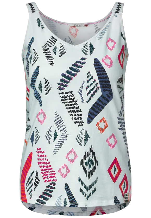 CECIL Top mit Print und Stickerei