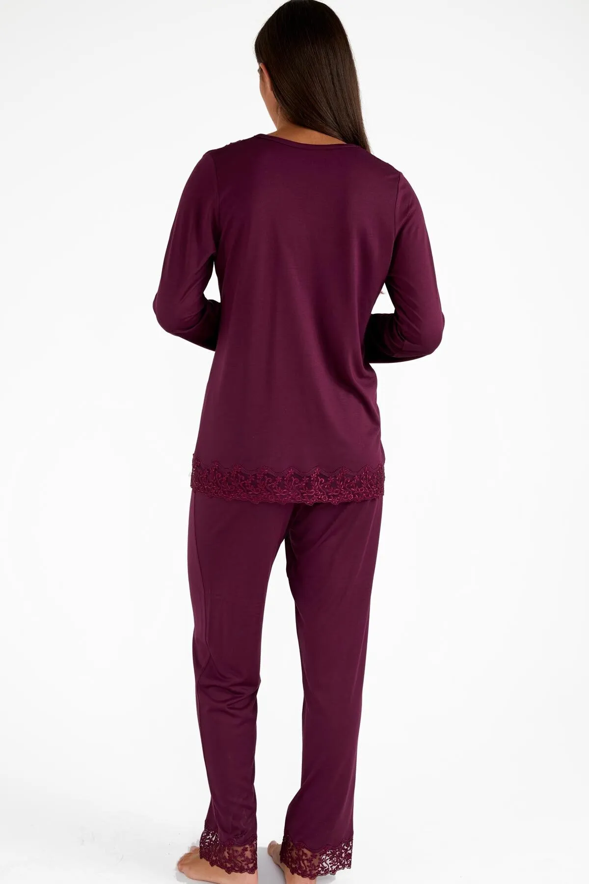 AYYILDIZ  4005 Pflaumenpyjama-Set