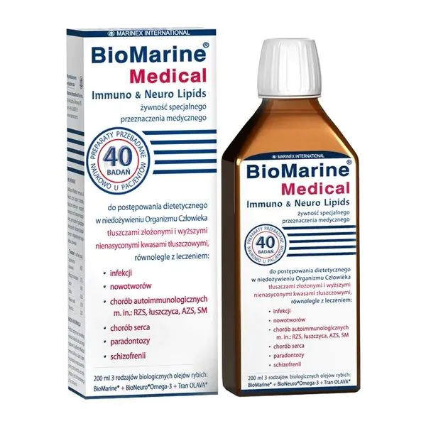 BioMarineMedical Immuno & Neuro Lipids 4 typer fiskeolier med biologisk sammensætning 200 ml